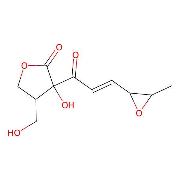 2D Structure of (3S,4R)-3-hydroxy-4-(hydroxymethyl)-3-[(E)-3-(3-methyloxiran-2-yl)prop-2-enoyl]oxolan-2-one
