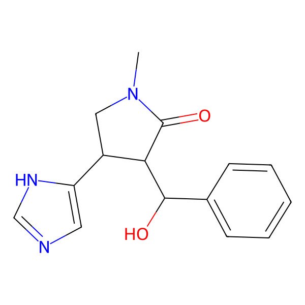 2D Structure of (3S,4R)-3-[(S)-hydroxy(phenyl)methyl]-4-(1H-imidazol-5-yl)-1-methylpyrrolidin-2-one
