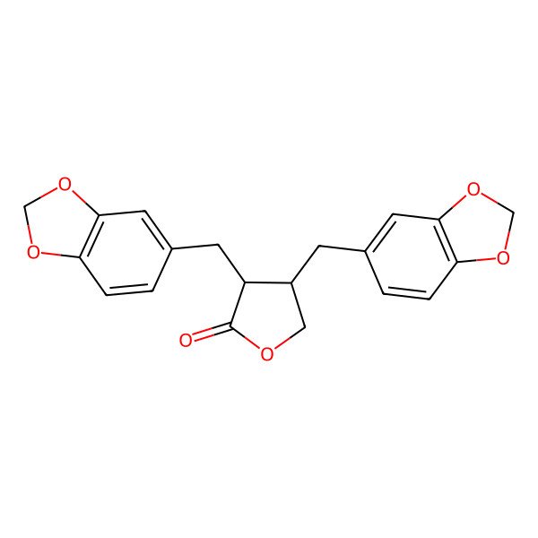 2D Structure of (3S,4R)-3,4-bis(1,3-benzodioxol-5-ylmethyl)oxolan-2-one
