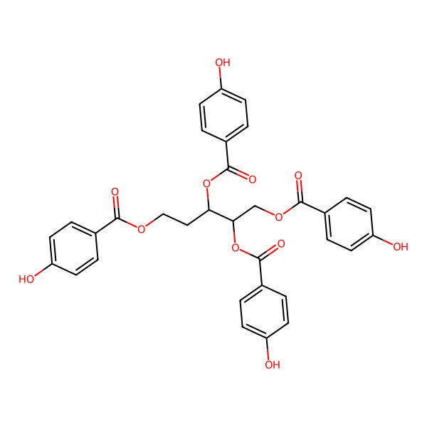 2D Structure of [(3S,4R)-3,4,5-tris[(4-hydroxybenzoyl)oxy]pentyl] 4-hydroxybenzoate