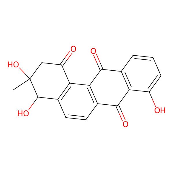 2D Structure of (3S,4R)-3,4,8-trihydroxy-3-methyl-2,4-dihydrobenzo[a]anthracene-1,7,12-trione