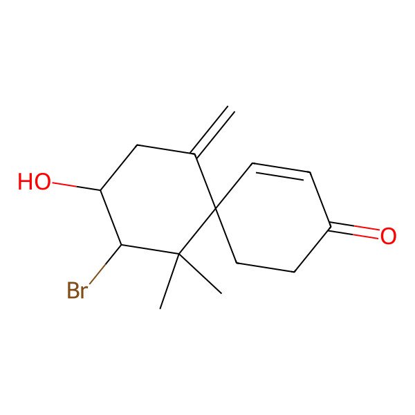 2D Structure of (3S,4R)-4-bromo-3-hydroxy-5,5-dimethyl-1-methylidenespiro[5.5]undec-10-en-9-one