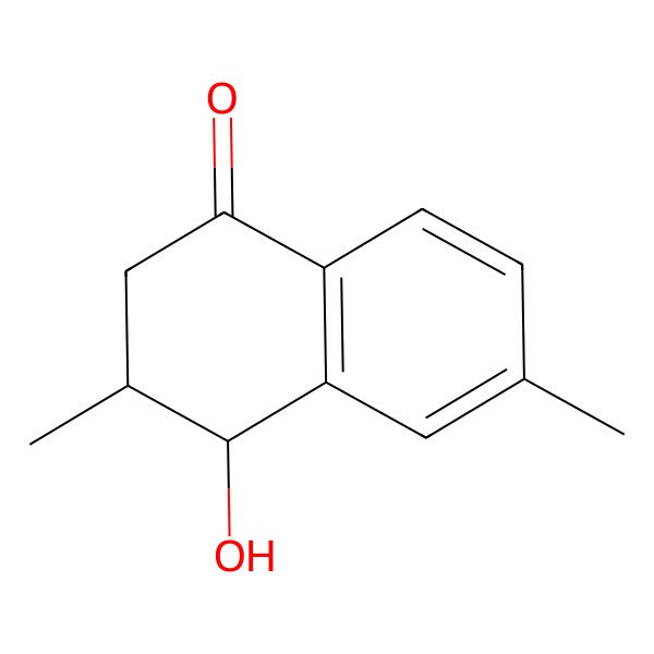 2D Structure of (3S,4R)-4-hydroxy-3,6-dimethyl-3,4-dihydro-2H-naphthalen-1-one