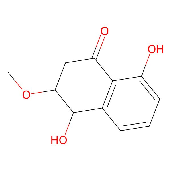 2D Structure of (3S,4R)-4,8-dihydroxy-3-methoxy-tetralin-1-one