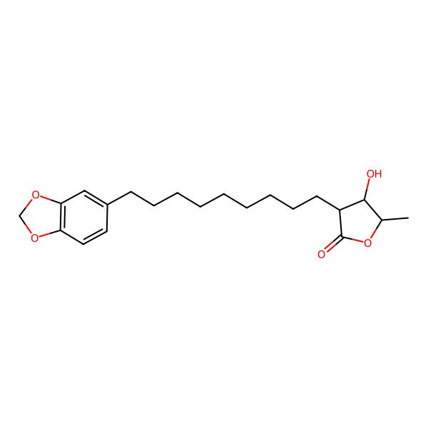 2D Structure of (3S,4R,5R)-3-[9-(1,3-benzodioxol-5-yl)nonyl]-4-hydroxy-5-methyloxolan-2-one