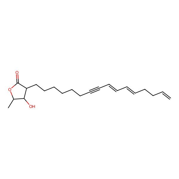 2D Structure of (3S,4R,5R)-3-hexadeca-9,11,15-trien-7-ynyl-4-hydroxy-5-methyloxolan-2-one