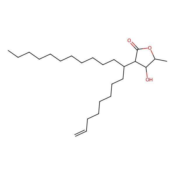 2D Structure of (3S,4R,5R)-4-hydroxy-3-icos-1-en-9-yl-5-methyloxolan-2-one