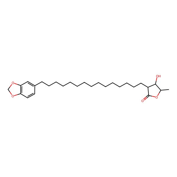 2D Structure of (3S,4R,5S)-3-[15-(1,3-benzodioxol-5-yl)pentadecyl]-4-hydroxy-5-methyloxolan-2-one
