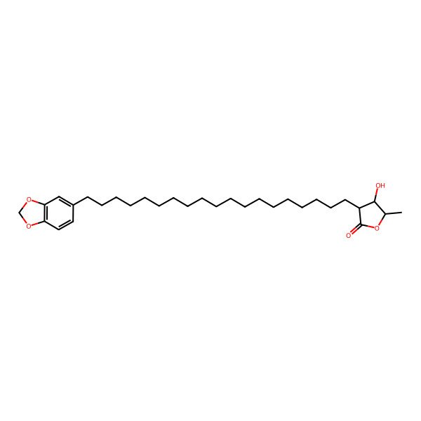 2D Structure of (3S,4R,5S)-3-[19-(1,3-benzodioxol-5-yl)nonadecyl]-4-hydroxy-5-methyloxolan-2-one