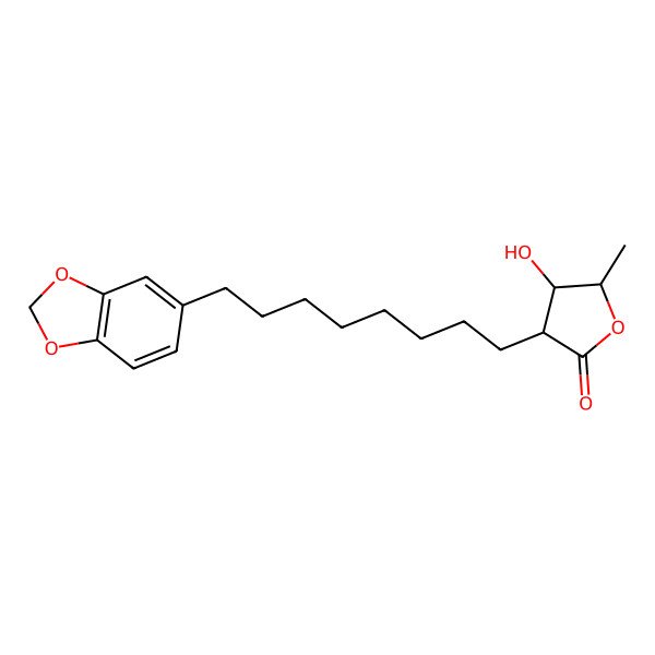 2D Structure of (3S,4R,5S)-3-[8-(1,3-benzodioxol-5-yl)octyl]-4-hydroxy-5-methyloxolan-2-one