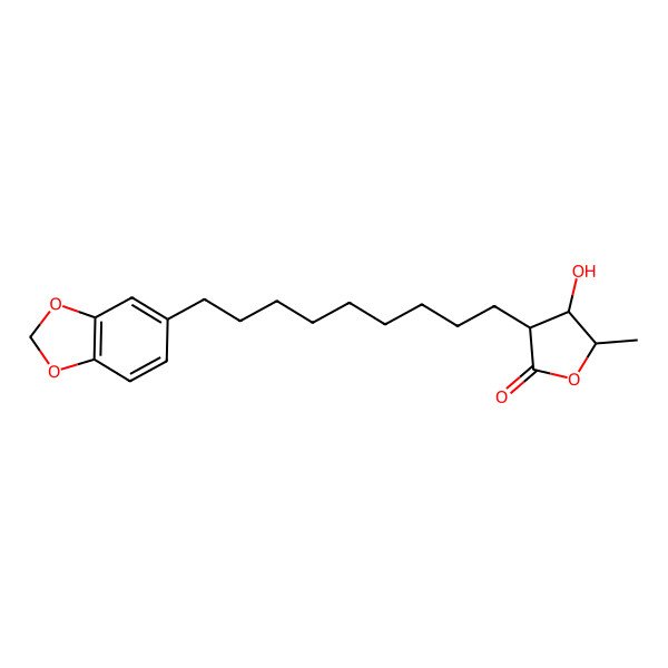 2D Structure of (3S,4R,5S)-3-[9-(1,3-benzodioxol-5-yl)nonyl]-4-hydroxy-5-methyloxolan-2-one