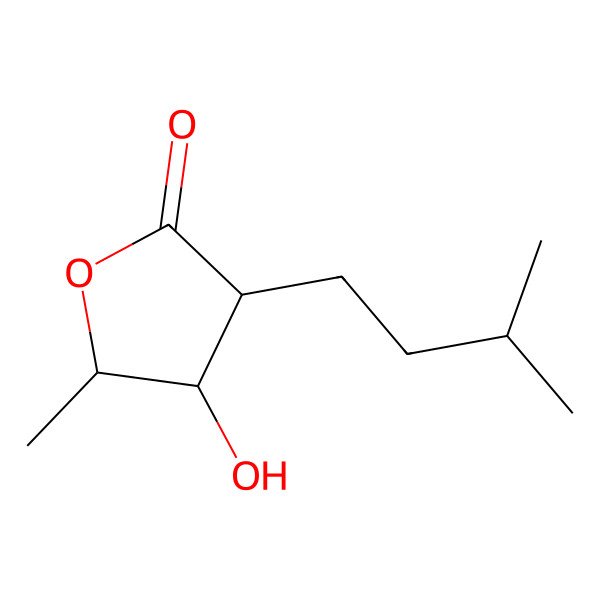 2D Structure of (3S,4R,5S)-4-hydroxy-5-methyl-3-(3-methylbutyl)oxolan-2-one