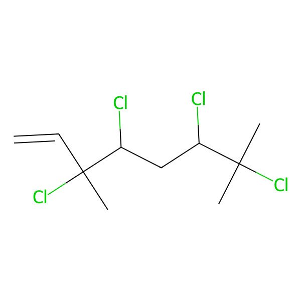 2D Structure of (3S,4R,6R)-3,4,6,7-tetrachloro-3,7-dimethyloct-1-ene