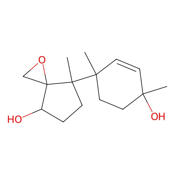 2D Structure of (3S,4R,7R)-4-[(1S,4S)-4-hydroxy-1,4-dimethylcyclohex-2-en-1-yl]-4-methyl-1-oxaspiro[2.4]heptan-7-ol
