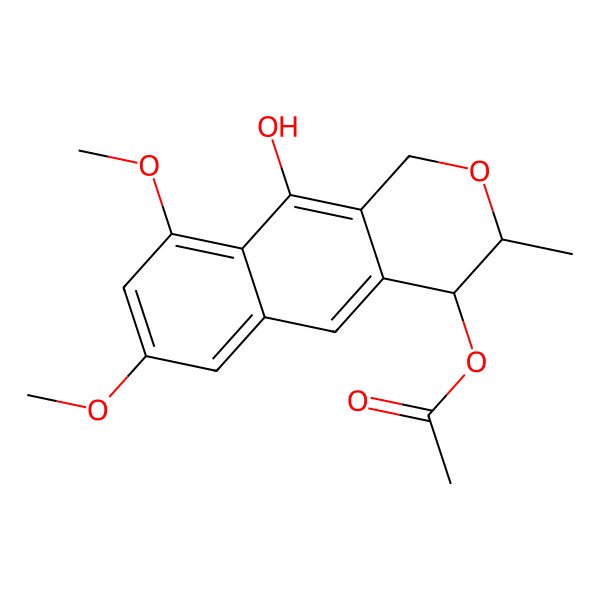 2D Structure of [(3S,4S)-10-hydroxy-7,9-dimethoxy-3-methyl-3,4-dihydro-1H-benzo[g]isochromen-4-yl] acetate