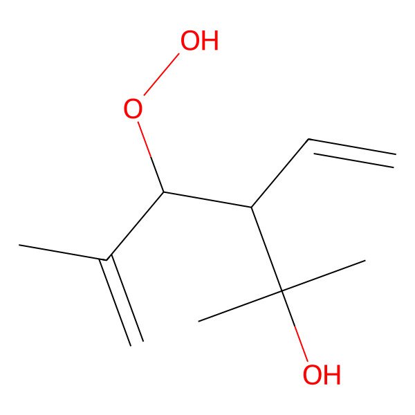 2D Structure of (3S,4S)-3-ethenyl-4-hydroperoxy-2,5-dimethylhex-5-en-2-ol