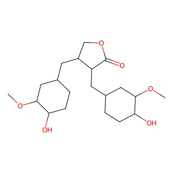 2D Structure of (3S,4S)-3,4-bis[[(1S,3R,4R)-4-hydroxy-3-methoxycyclohexyl]methyl]oxolan-2-one