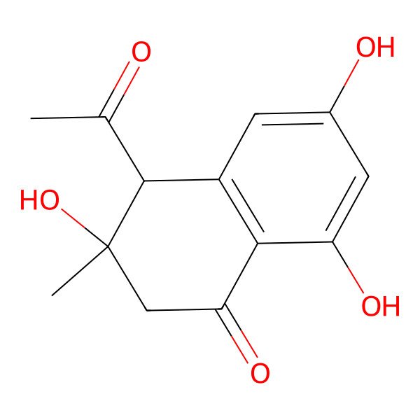 2D Structure of (3S,4S)-4-acetyl-3,6,8-trihydroxy-3-methyl-2,4-dihydronaphthalen-1-one