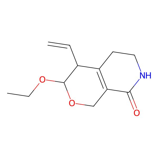 2D Structure of (3S,4S)-4-ethenyl-3-ethoxy-1,3,4,5,6,7-hexahydropyrano[3,4-c]pyridin-8-one