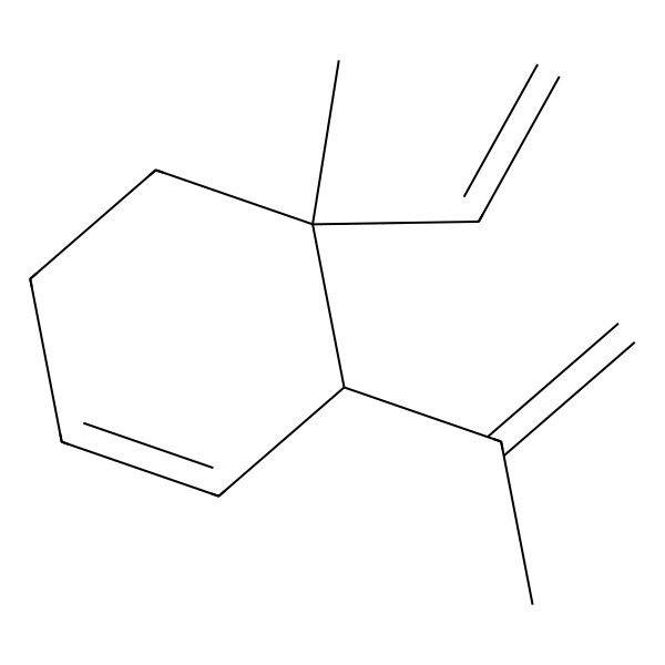 2D Structure of (3S,4S)-4-ethenyl-4-methyl-3-prop-1-en-2-ylcyclohexene