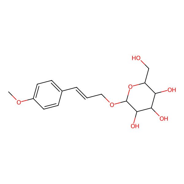 2D Structure of (3S,4S,5R,6R)-2-(hydroxymethyl)-6-[(E)-3-(4-methoxyphenyl)prop-2-enoxy]oxane-3,4,5-triol