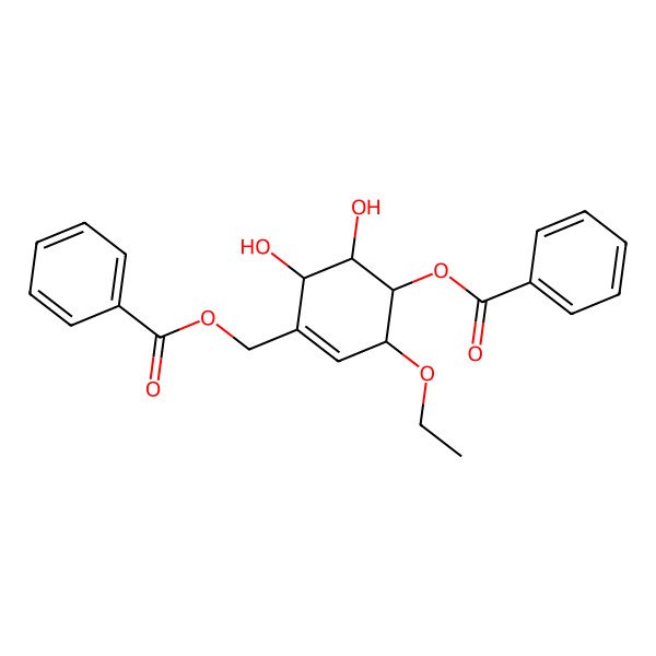 2D Structure of [(3S,4S,5R,6S)-4-benzoyloxy-3-ethoxy-5,6-dihydroxycyclohexen-1-yl]methyl benzoate