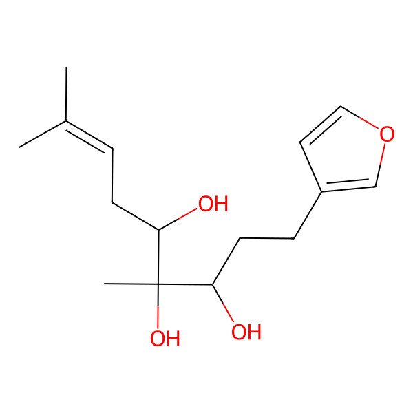 2D Structure of (3S,4S,5S)-1-(furan-3-yl)-4,8-dimethylnon-7-ene-3,4,5-triol