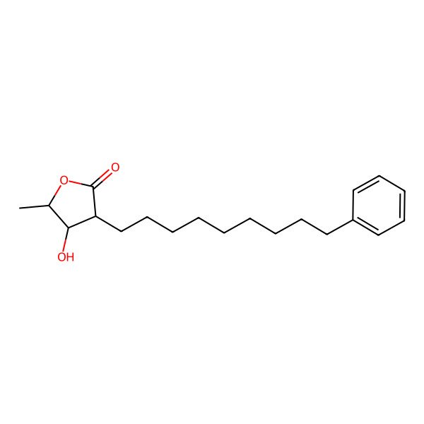 2D Structure of (3S,4S,5S)-4-hydroxy-5-methyl-3-(9-phenylnonyl)oxolan-2-one 2D Structure of (3S,4S,5S)-4-hydroxy-5-methyl-3-(9-phenylnonyl)oxolan-2-one