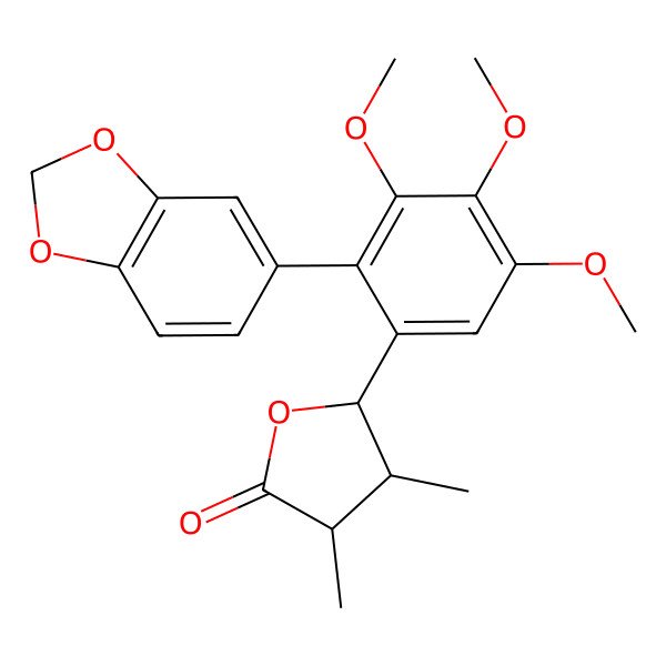 2D Structure of (3S,4S,5S)-5-[2-(1,3-benzodioxol-5-yl)-3,4,5-trimethoxyphenyl]-3,4-dimethyloxolan-2-one