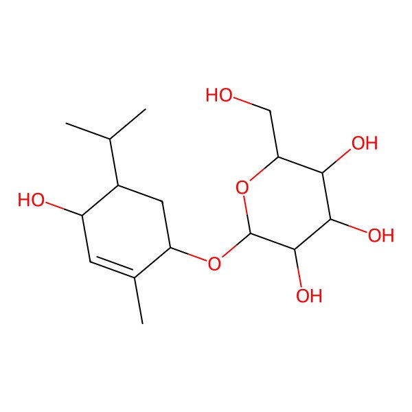 2D Structure of (3s,4s,6r)-p-menth-1-ene-3,6-diol 6-O-beta-d-glucopyranoside