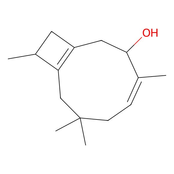 2D Structure of (3S,4Z,10R)-4,7,7,10-tetramethylbicyclo[7.2.0]undeca-1(9),4-dien-3-ol