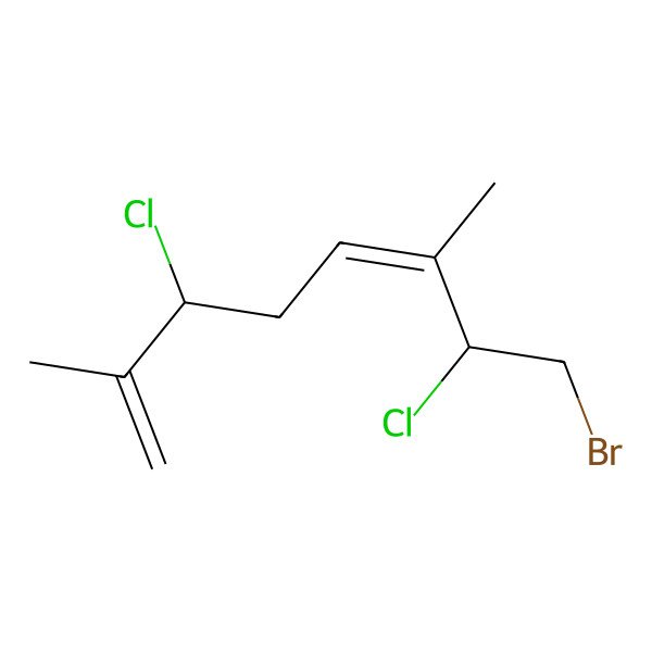 2D Structure of (3S,5E,7S)-8-bromo-3,7-dichloro-2,6-dimethylocta-1,5-diene