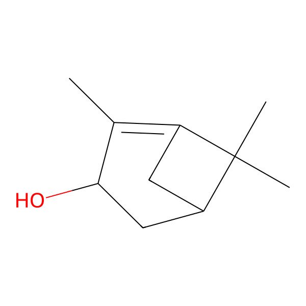 2D Structure of (3S,5R)-2,6,6-trimethylbicyclo[3.1.1]hept-1-en-3-ol