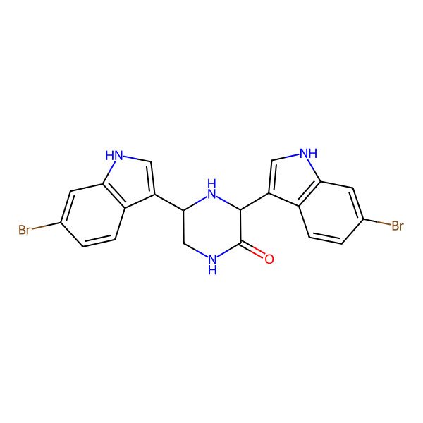 2D Structure of (3s,5r)-3,5-Bis(6-Bromo-1h-Indol-3-Yl)piperazin-2-One