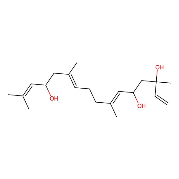 2D Structure of (3S,5R,6E,10E,13R)-3,7,11,15-tetramethylhexadeca-1,6,10,14-tetraene-3,5,13-triol