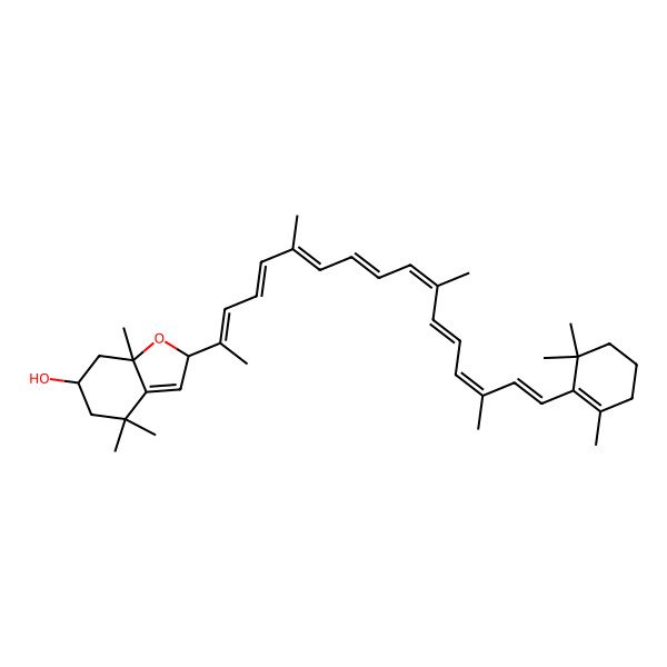 2D Structure of (3S,5R,8S)-5,8-Epoxy-5,8-dihydro-beta,beta-caroten-3-ol