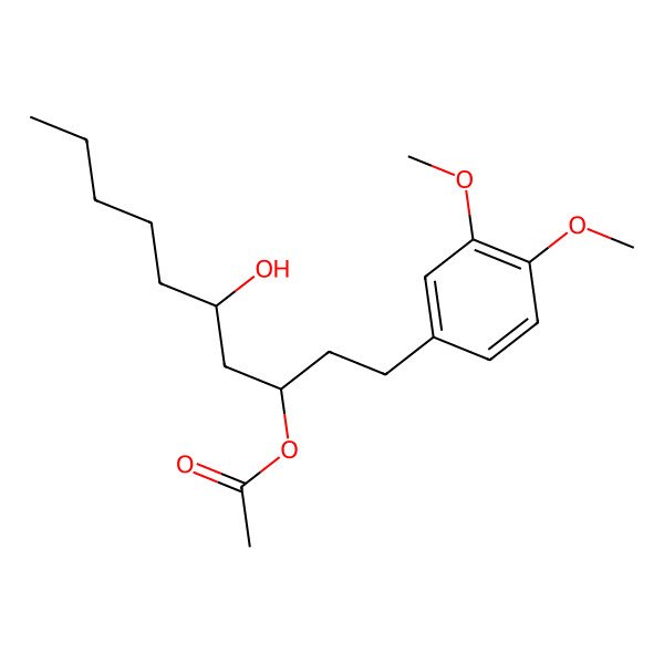 2D Structure of [(3S,5S)-1-(3,4-dimethoxyphenyl)-5-hydroxydecan-3-yl] acetate