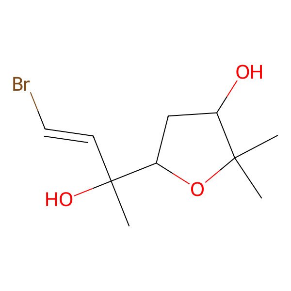 2D Structure of (3S,5S)-5-[(E,2S)-4-bromo-2-hydroxybut-3-en-2-yl]-2,2-dimethyloxolan-3-ol