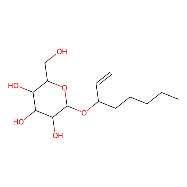 2D Structure of (3S,5S,6S)-2-(hydroxymethyl)-6-oct-1-en-3-yloxyoxane-3,4,5-triol 2D Structure of (3S,5S,6S)-2-(hydroxymethyl)-6-oct-1-en-3-yloxyoxane-3,4,5-triol