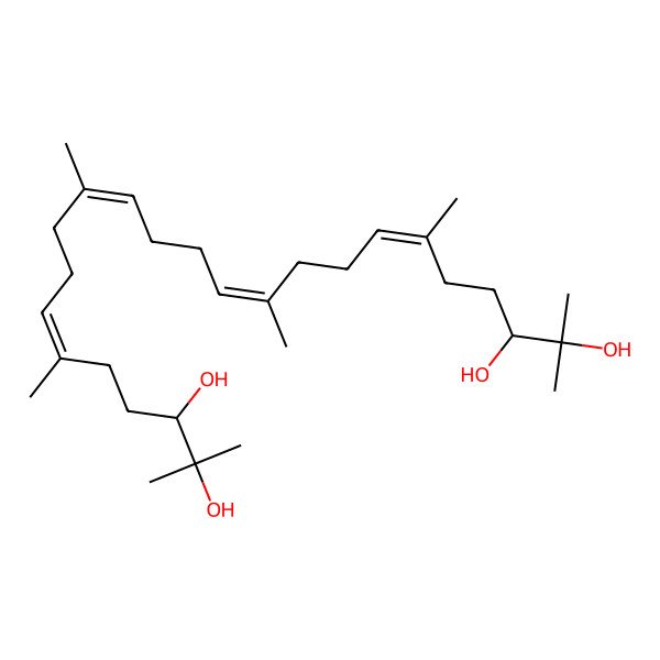 2D Structure of (3S,6E,10E,14E,18E,22R)-2,6,10,15,19,23-hexamethyltetracosa-6,10,14,18-tetraene-2,3,22,23-tetrol