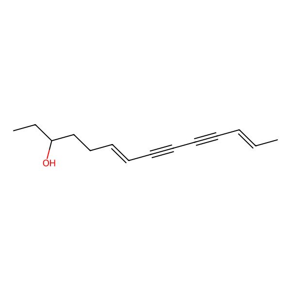 2D Structure of (3S,6E,12E)-tetradeca-6,12-dien-8,10-diyn-3-ol 2D Structure of (3S,6E,12E)-tetradeca-6,12-dien-8,10-diyn-3-ol