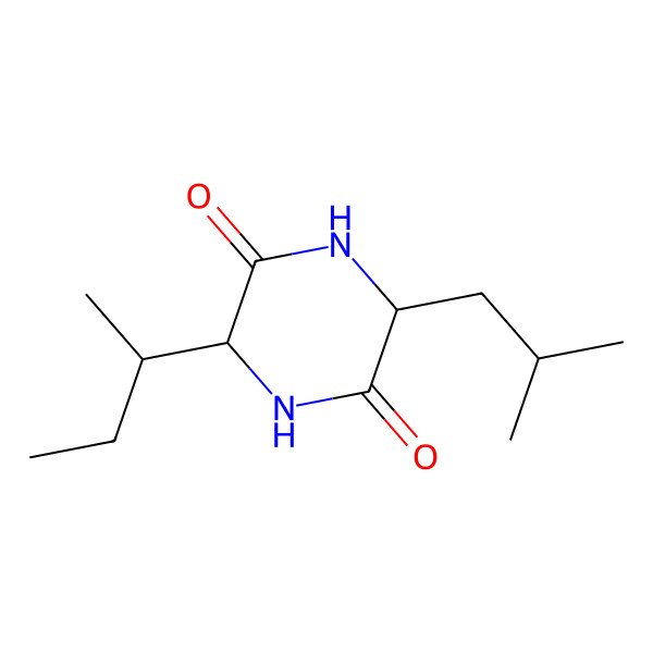 2D Structure of (3S,6R)-3-[(2S)-butan-2-yl]-6-(2-methylpropyl)piperazine-2,5-dione