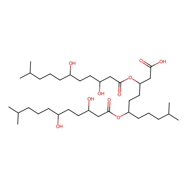 2D Structure of (3S,6R)-3,6-bis[[(3S,6R)-3,6-dihydroxy-10-methylundecanoyl]oxy]-10-methylundecanoic acid