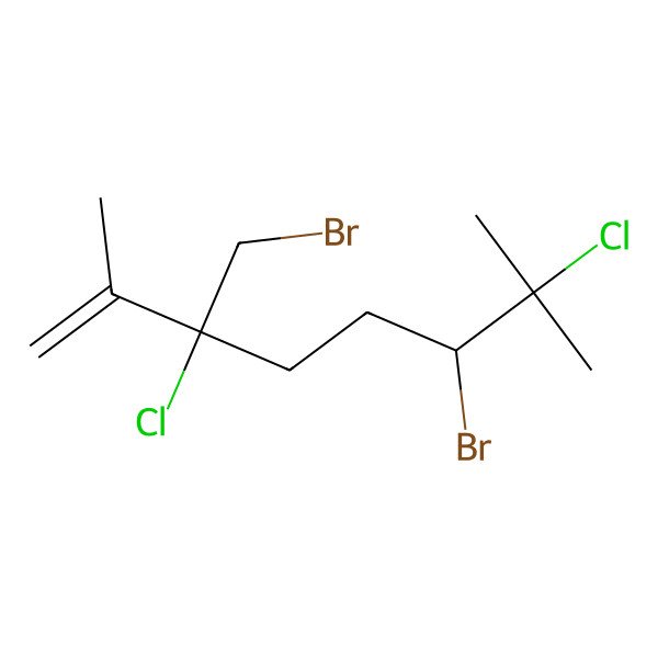 2D Structure of (3S,6R)-6-bromo-3-(bromomethyl)-3,7-dichloro-2,7-dimethyloct-1-ene
