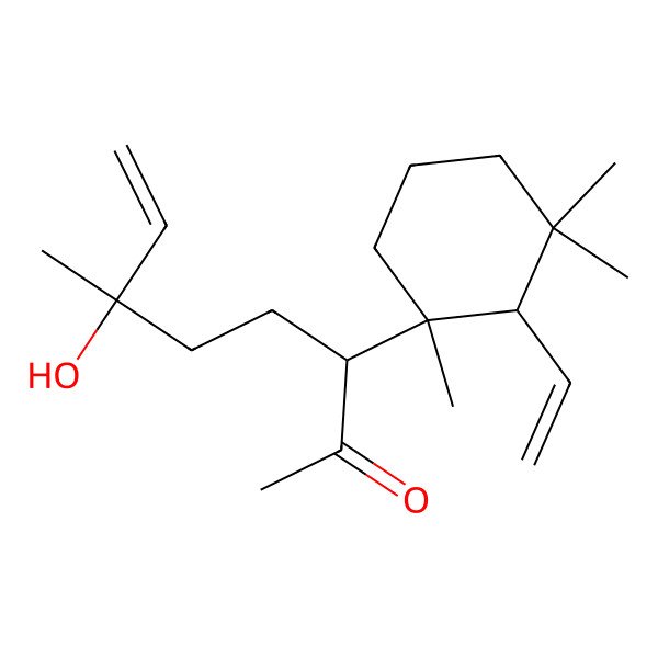 2D Structure of (3S,6S)-3-[(1R,2R)-2-ethenyl-1,3,3-trimethylcyclohexyl]-6-hydroxy-6-methyloct-7-en-2-one