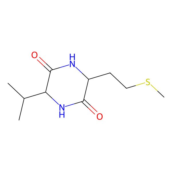 2D Structure of (3S,6S)-3-(2-methylsulfanylethyl)-6-propan-2-ylpiperazine-2,5-dione
