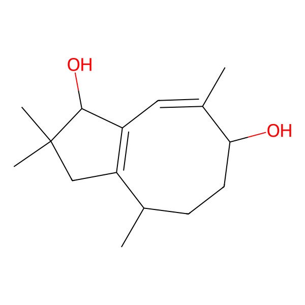 2D Structure of (3S,6S,9R)-2,2,5,9-tetramethyl-1,3,6,7,8,9-hexahydrocyclopenta[8]annulene-3,6-diol
