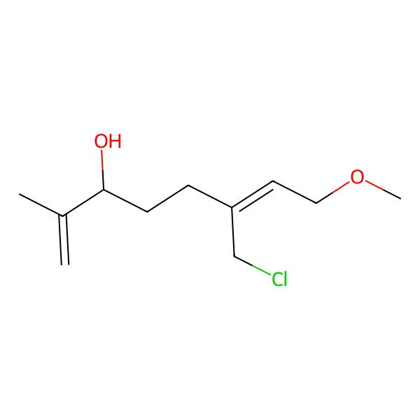 2D Structure of (3S,6Z)-6-(chloromethyl)-8-methoxy-2-methylocta-1,6-dien-3-ol