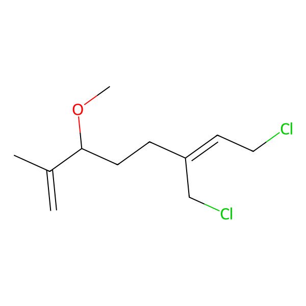 2D Structure of (3S,6Z)-8-chloro-6-(chloromethyl)-3-methoxy-2-methylocta-1,6-diene