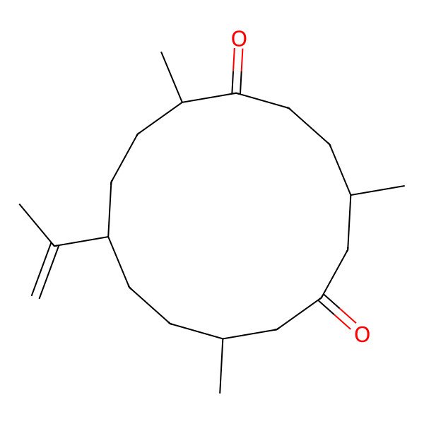 2D Structure of (3S,7R,10S,13S)-3,7,13-trimethyl-10-prop-1-en-2-ylcyclotetradecane-1,6-dione